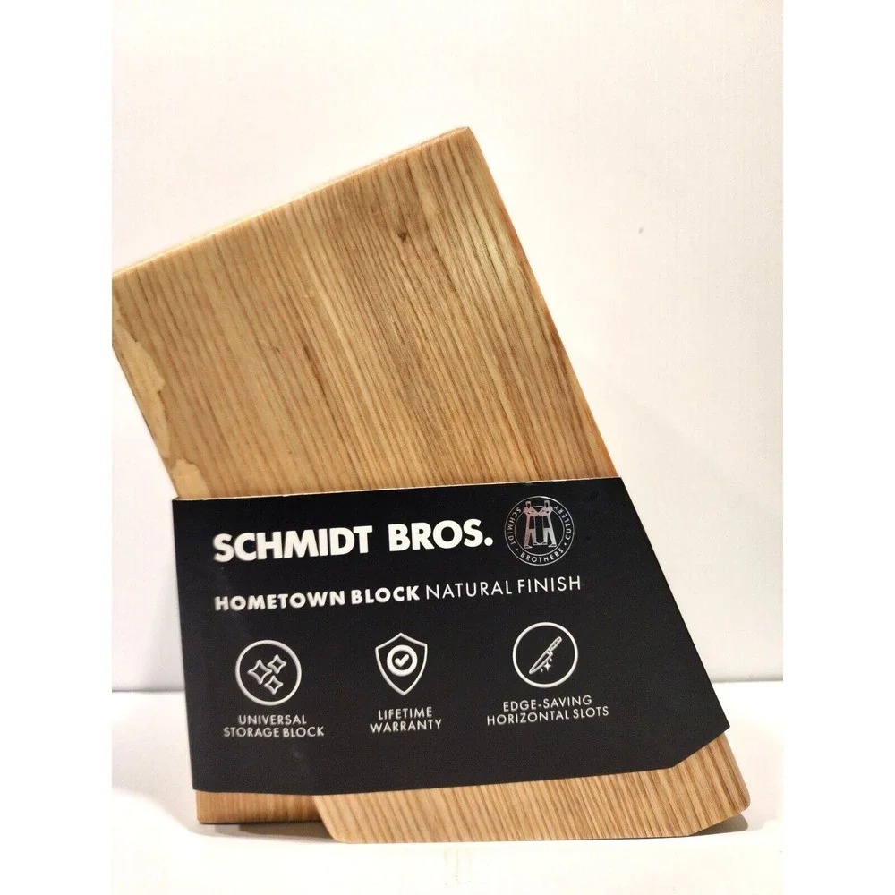 Schmidt‎ Brothers 12 Slot Hometown Knife Block  Natural Finish New